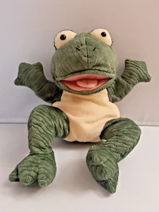 Plush Green Frog Hand Puppet Stuffed Toy - Picture 1 of 7