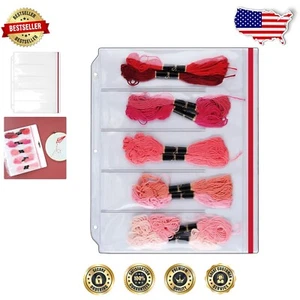 Craft Supply Zipper Binder Page - 10-Pack for Embroidery & Cross-Stitch Skeins - Picture 1 of 4