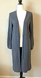 Chaser Love Ribbed Long Cardigan Womens Sz M Medium Blue Gray Tie Hi Lo Boho New - Picture 1 of 12