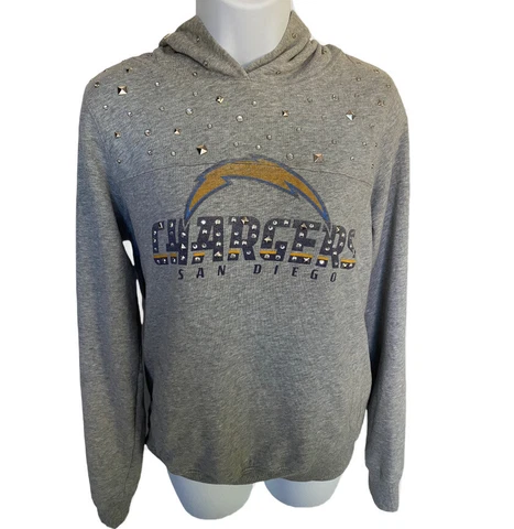 Los Angeles LA Chargers Victoria’s Secret VS Pink Bling Gray Sweatshirt Sz Med Cover