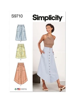 SIMPLICITY 9710 MISSES SKIRTS Sewing Pattern SIZES 8-16 & 18-26 Skill: AVERAGE - Image 1 of 4
