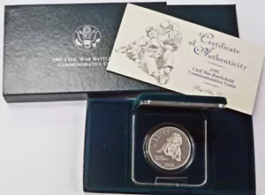 1995 US Mint Civil War Battlefield Silver Dollar S$1 Commemorative Coin OGP - Picture 1 of 1