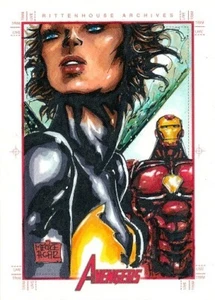 2012 Marvel Greatest Heroes sketch card Avengers Wasp Iron Man by Melike Acar - Picture 1 of 1