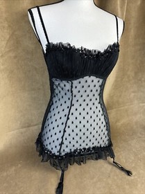 NWT Victoria's Secret Sexy Little Things 34B Black Lingerie~ NEW! Polka Dots