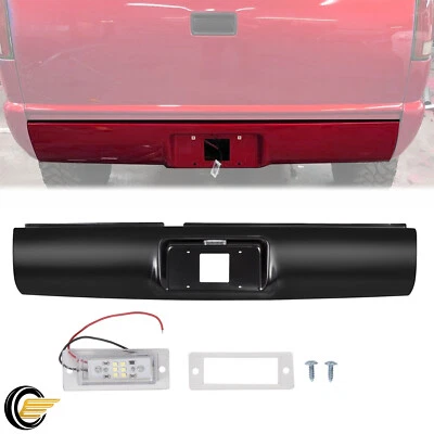 Rear Bumper Roll Pan w/License Lamp For 1994-2003 S10 Sonoma GMC Fleetside - Image 1 of 4