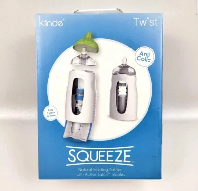 NEW IN BOX Kiinde Active Latch Silicone Baby Bottle Anti Colic 4 Ounce 2 Count  - Image 1 of 4