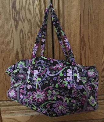 Vera Bradley Large Purple Punch Duffel Bag Grand Traveler Retired Pattern - Image 1 of 3