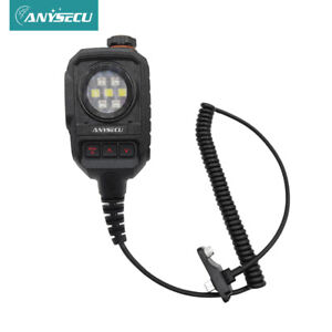 Microphone épaule ANYSECU GT-12 W8Pro avec lumière stroboscopique pour radios SenHaix