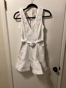 Women "7 For all Mankind" white mini , sleeveless mini belted dress. Size XS - Picture 1 of 3