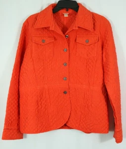 KIKO 100% Silk Quilted Jacket Women's M Button Front Casual Evening Orange - Picture 1 of 8