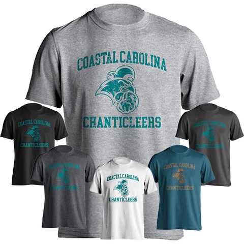 Coastal Carolina University Chanticleers Retro Distressed Logo Short Sleeve Tee Cover
