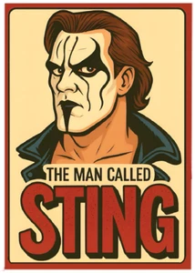 STING - Steve Borden * Custom ACEO * Novelty * WRESTLERS * Art Card * ATC - Picture 1 of 2