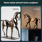 Home Decor Metal Horse Sculpture Adonis Three-dimensional Openwork Abstract I3j7