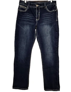 RHYTHM IN BLUES SIZE 16 REG BOOT CUT FIT STRAIGHT LEG WOMENS JEANS EMBROIDERED - Picture 1 of 9