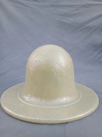 Vtg Art Deco Slip Shade Hat Iridescent crackle posMartele Consolidated Glass Cover
