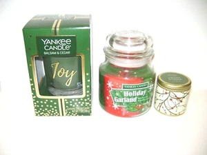 3 pc - Yankee Candle Holiday Garland Balsam & Cedar 12 oz, 7 oz Boxed & 3.2 oz - Picture 1 of 5