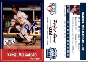Ransel Melgarejo Signed 2002 Perfect Game Cedar Rapids Kernels #15 Card Auto