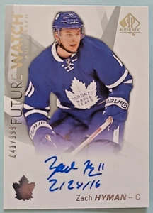 2016-17 Zach Hyman SP Authentic Future Watch Rookie RC Auto INSCRIBED /999 - Picture 1 of 2