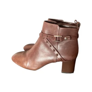 Alex Marie Brown Leather Ankle Crisscross Studded boots Size 11M - Picture 1 of 9