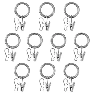 Ikea SYRLIG Curtain Ring with Clip and Hook, Silver nickel-plated, 1 Inch - Picture 1 of 1