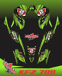 KAWASAKI KFX700 700 SEMI CUSTOM GRAPHICS KIT stripper - Bild 1 von 1