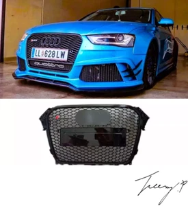 Audi A4 S4 B8.5 2012-2015 RS4 Style Front Main Grille Gloss Black Honeycomb Mesh - Picture 1 of 4