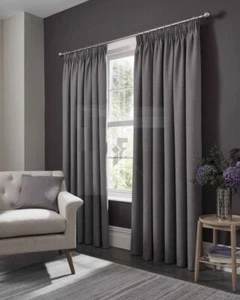 Studio G Elba Ready Made Lápiz Forrado Cortinas Plisadas, Gris 168cm W x 229cm D - Imagen 1 de 1