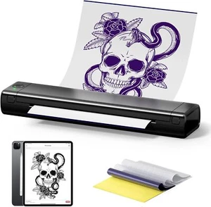 Phomemo M08F Tattoo Transfer Thermischer Schablonendrucker +100PCS Tattoo Blatt - Bild 1 von 9