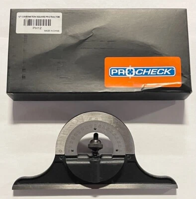 ProCheck 12" Combination Square Protractor Head Precision Cast & Ground 180Â°