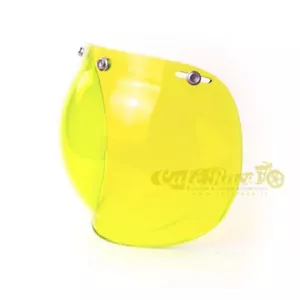 Visiera casco moto epoca bolla vintage gialla universale cafe racer scrambler - Foto 1 di 1
