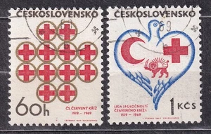 CZECHOSLOVAKIA 1969 SC#1601/02 USED pair, 50th anniv. of the CS Red Cross. - Imagen 1 de 1