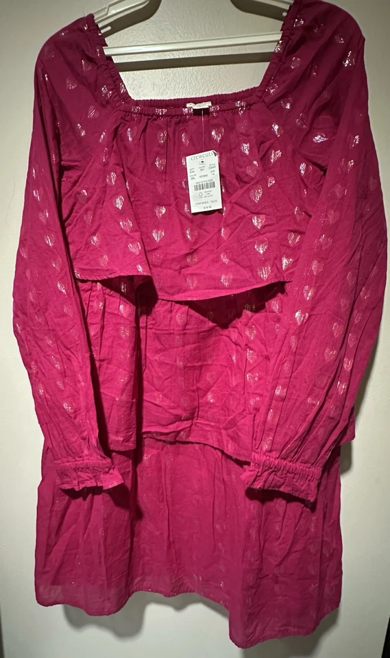 J. Vestido Crewcuts Corazones Brillantes en Niveles para Niña ~ Niña 14 Foto 1 de 4