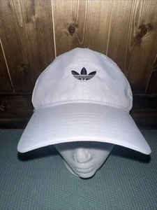 !NEW! White Adidas Originals 3 Stripe Relaxed Modern Strapback Athletic Hat - Picture 1 of 11