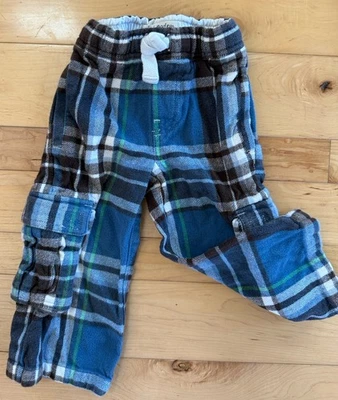 Pantalones a Cuadros Mini Boden Talla 3 Bolsillos Carga Franela Azul Niños Preppy Pull On Foto 1 de 4