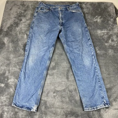 Pantalones de mezclilla Carhartt forrados de franela para hombre 36x32 pierna recta azul B21 DST EE. UU. DE COLECCIÓN Foto 1 de 4