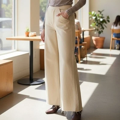 Pantalones Mother The Main Sail Sneak Fray Crema Pierna Ancha Mojave Desert NUEVO Talla 27 Foto 1 de 4