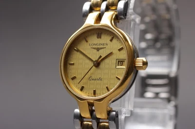 [Exc+5] LONGINES Flagship 152 7063 Gold Dial Quartz Women's Watch From Japan - Image 1 of 4