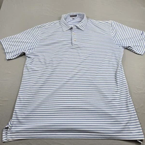 Peter Millar Summer Comfort Mens XL Blue Striped Performance Stretch Golf Polo - Picture 1 of 10