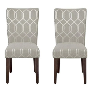HomePop Parsons Classic Upholstered Chair, Set of 2, 23.5"D x 19"W x 38"H, gray - Picture 1 of 9