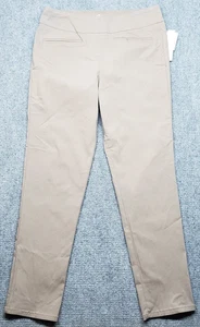 Eric Pants Womens 12 Pinebark Beige Solid High Rise Solid Straight Stretch New - Picture 1 of 11