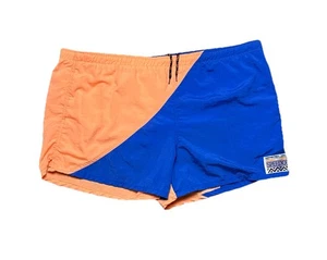 Costume da bagno Speedo vintage uomo taglia XL blu e arancione pesca foderato con coulisse - Foto 1 di 24