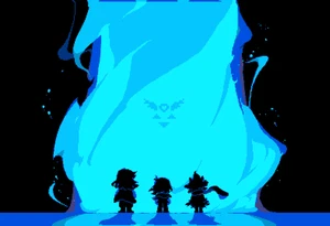Póster de siluetas de llama azul DELTARUNE - impresión artística de 19x13 - Imagen 1 de 1