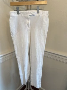 Talbots Damen Hose Größe 6 Weiß Hohe Taille Gerades Bein Freizeit Baumwolle - Bild 1 von 14