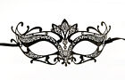 Masque loup vénitien en dentelle métal noir carnaval de Venise 1270