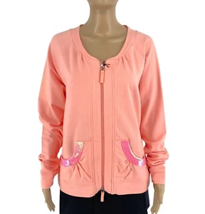 PERSONA Women Pink Full Zip Jumper Sweater Size Plus S - Picture 1 of 10
