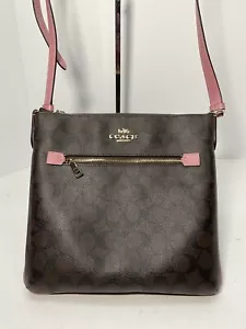 Coach Rowan File Bag/Crossbody Signature Coated Canvas & Leather AdjustableStrap - Picture 1 of 17