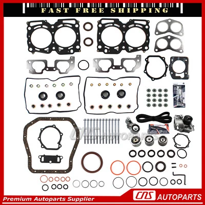 Full Gasket Set Bolt Timing Belt Water pump For 99-03 Subaru 2.5 SOHC EJ251 /2 - Image 1 of 4