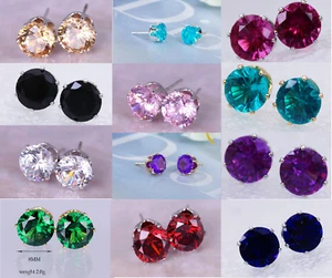 Beautiful Sparkling Rhinestone Crystal Stud Earrings Gold/Silver Plated,gift box - Picture 1 of 130