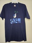 Vintage Shalom! Navy Size Large T-Shirt Single Stitch Jewish Hebrew Peace Dove