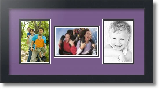 Коврик для коллажа ArtToFrames фоторамка 3 отверстия 4x6 дюймов матовый черный 113 - Изображение 1 из 1